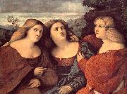 Palma Vecchio The Three Sisters (detail) dh oil painting